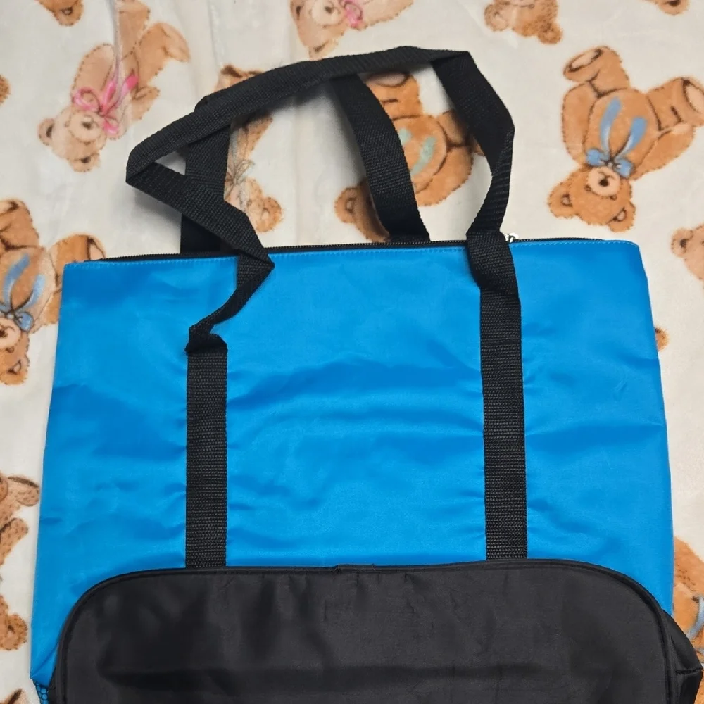 Blue and Black Tote Bag